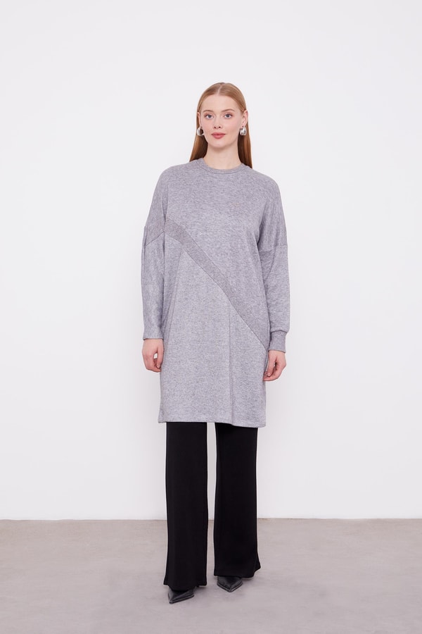 LevidorLevidor Gri Simli Triko Tunik