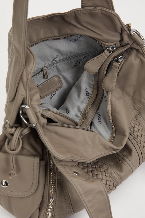 LevidorLevidor Gri Sırma Desen Omuz Çantası