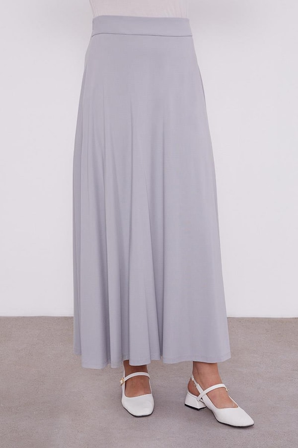 LevidorLevidor Gri Taş İşleme Kısa Ceketli Etekli Takım