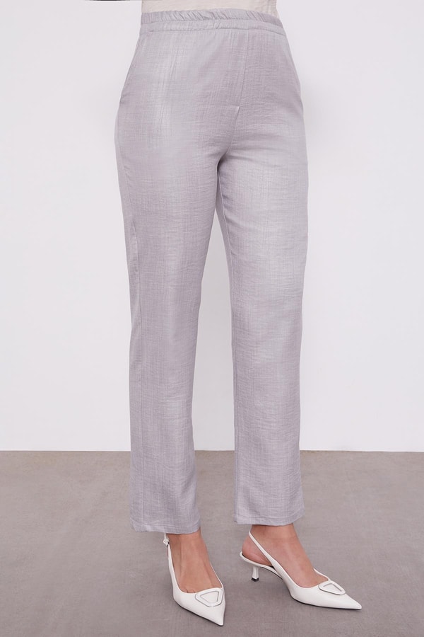 LevidorLevidor Gri Taş İşlemeli Melanj Gömlek İkili Takım