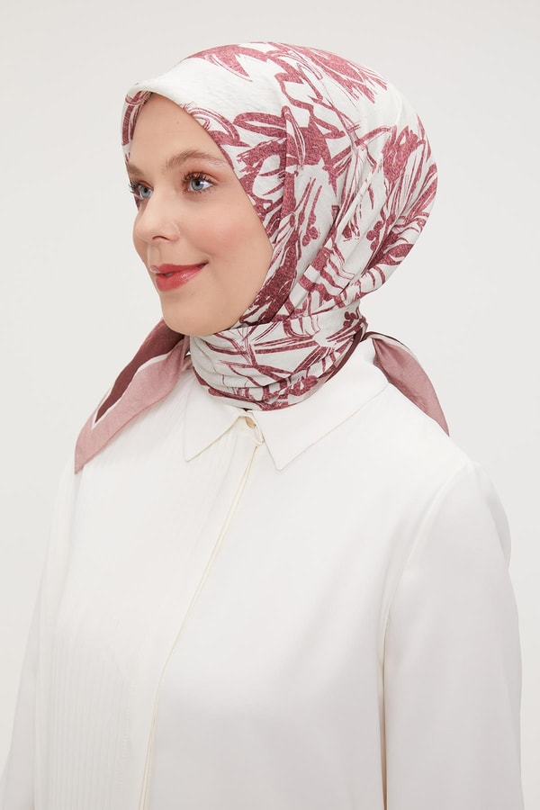 LevidorLevidor Gül Çiçek Soyut Desen Modal İpek Eşarp