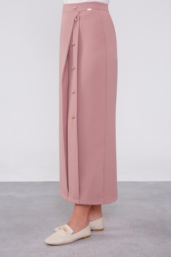 LevidorLevidor Gül Düğme Detaylı Etek