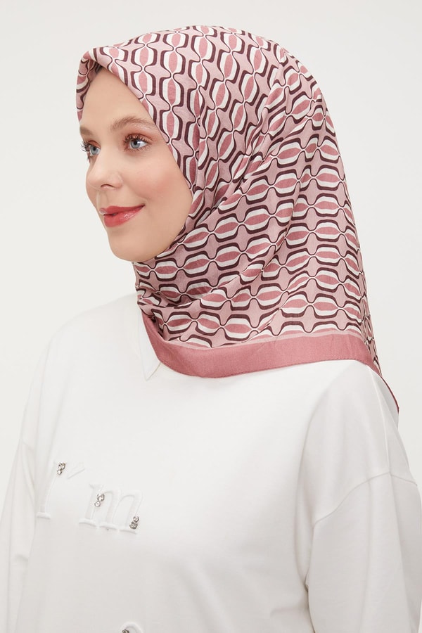 LevidorLevidor Gül Elips Desen Modal İpek Eşarp