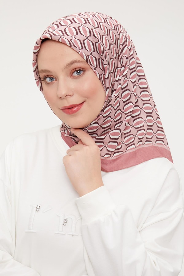 LevidorLevidor Gül Elips Desen Modal İpek Eşarp