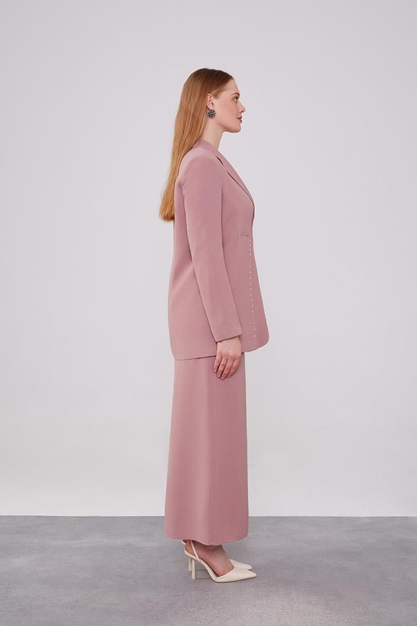 LevidorLevidor Gül Taş Detaylı Ceket Takım