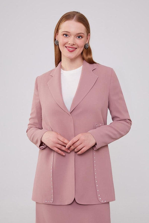 LevidorLevidor Gül Taş Detaylı Ceket Takım