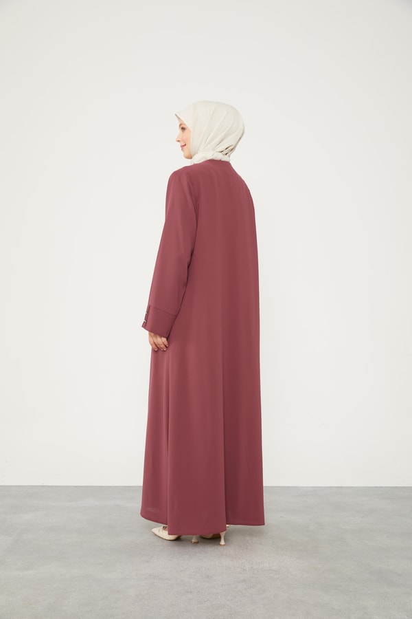 LevidorLevidor Gül Taş Düğmeli Bisiklet Yaka Ferace