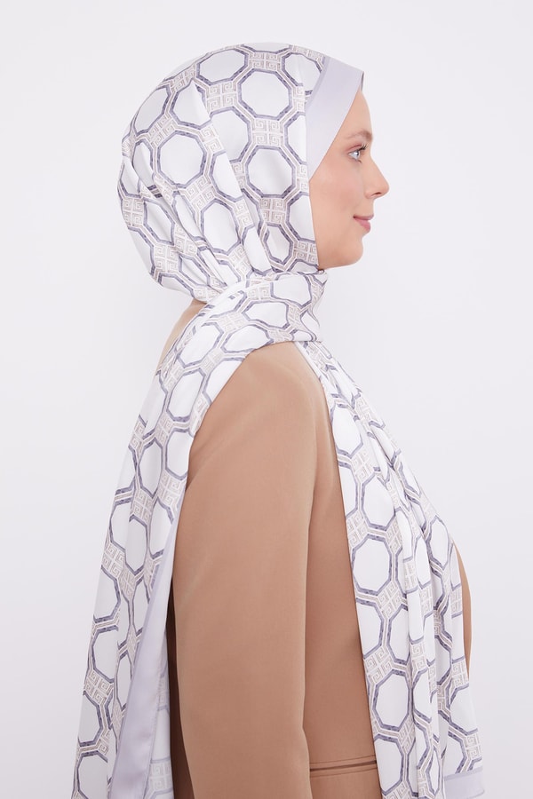 LevidorLevidor Gümüş Altıgen Desen Angel Şal