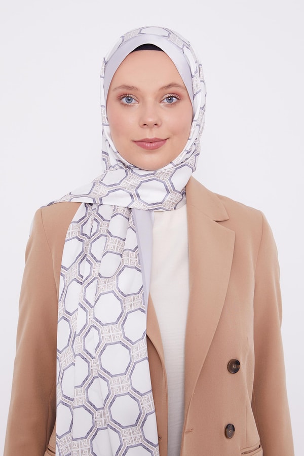 LevidorLevidor Gümüş Altıgen Desen Angel Şal