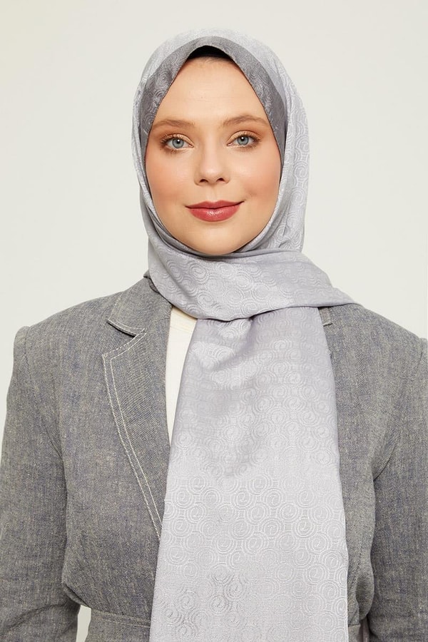 LevidorLevidor Gümüş Halka Desen Monogram Şal