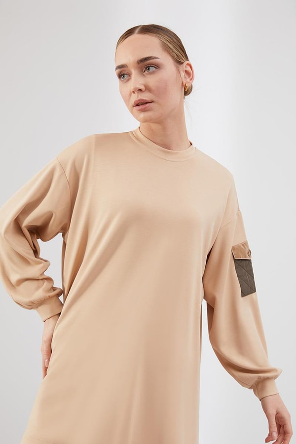 LevidorLevidor Haki-Bej Şişme Yelekli Sweat Spor Takım