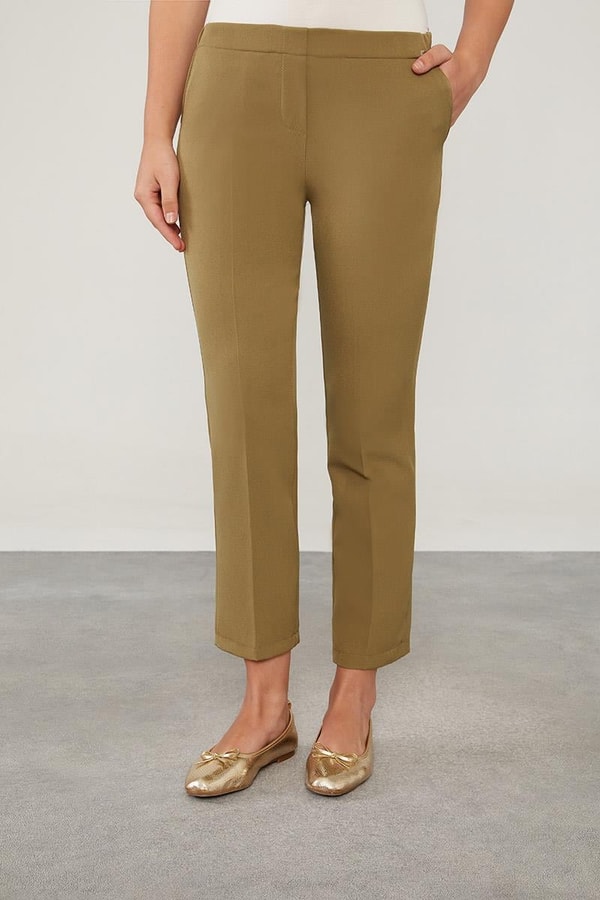 LevidorLevidor Haki Beli Lastikli Cep Detaylı Pantolon