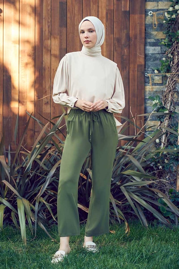 LevidorLevidor Haki Beli Lastikli Spor Pantolon