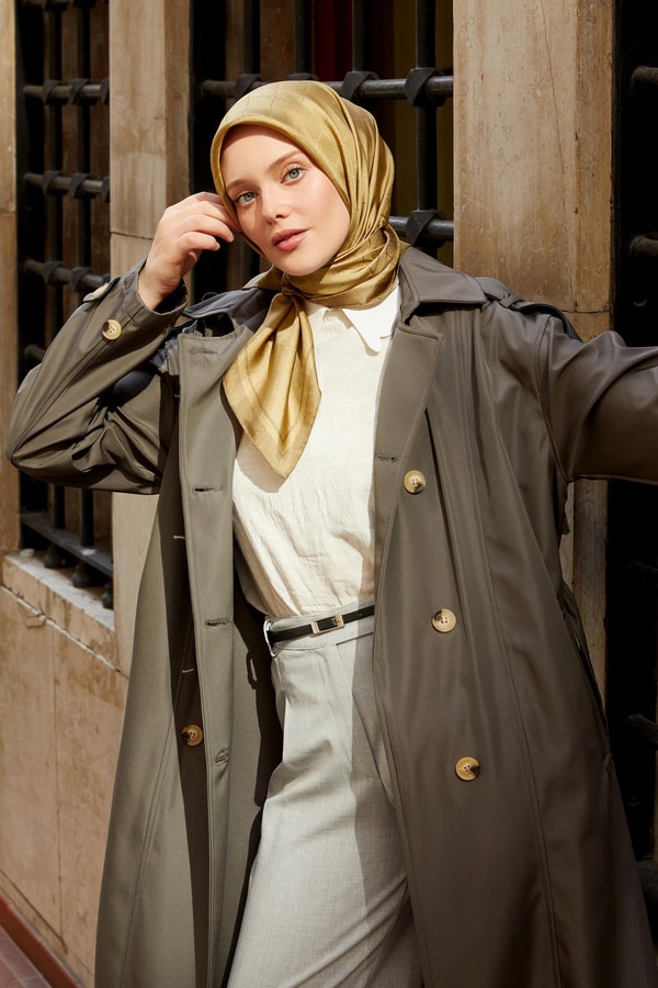 LevidorLevidor Haki Düğme Kapamalı Trençkot