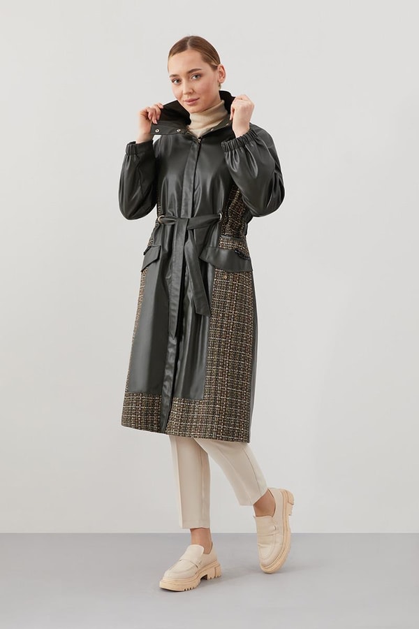 LevidorLevidor Haki Eskose Desen Deri Kaban