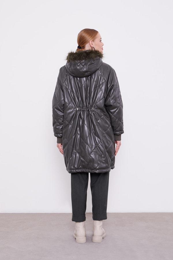 LevidorLevidor Haki Kapitone Kapüşonlu Mont