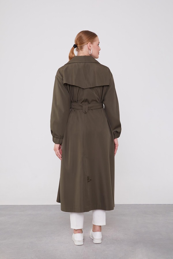 LevidorLevidor Haki Kolu Lastik Detay Trençkot