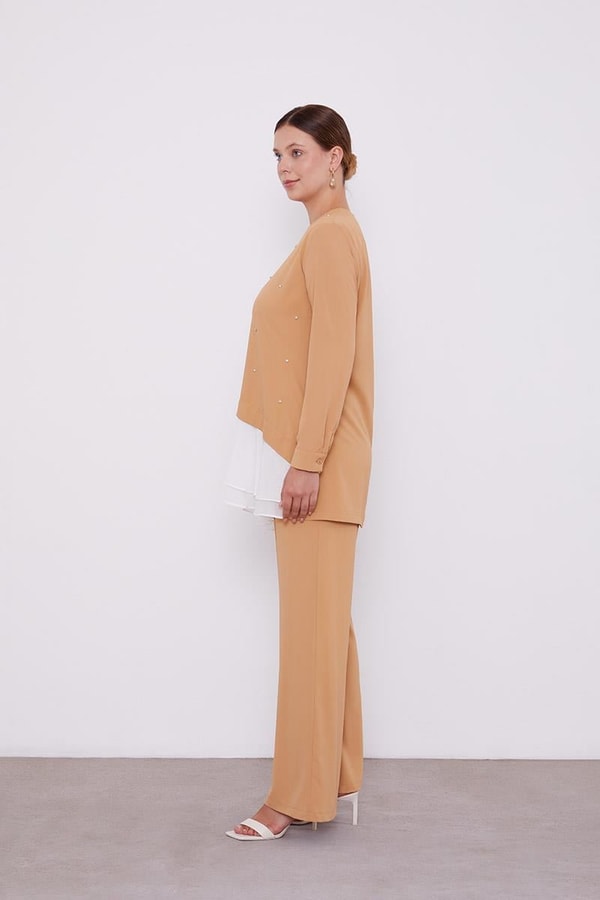 LevidorLevidor Hardal Şifon Detaylı Tunik Takım