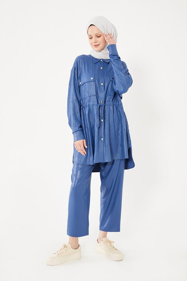 LevidorLevidor İndigo Beli Büzgülü Pantolonlu Spor Takım