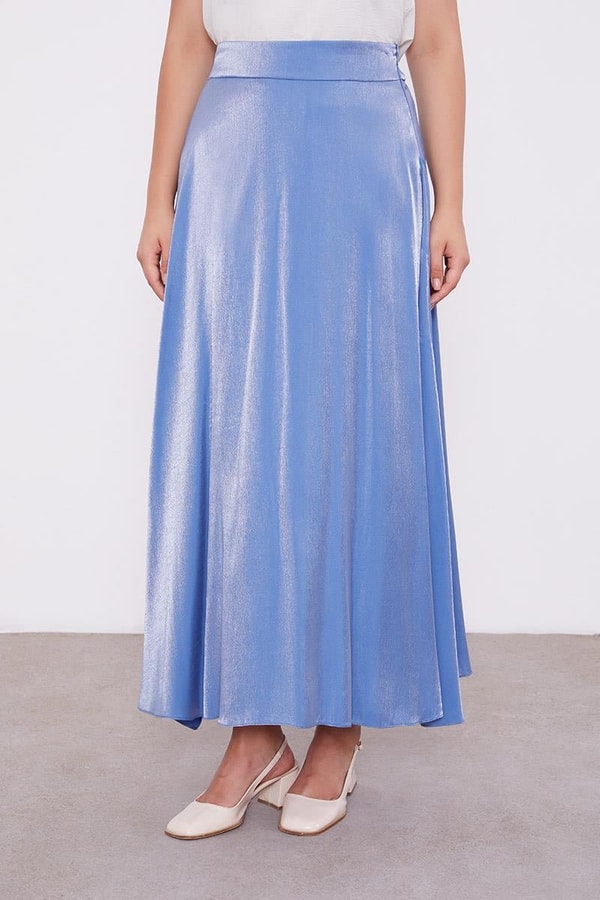 LevidorLevidor İndigo Beli Büzülebilen Saten Etekli Takım