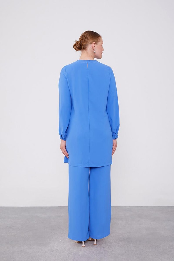 LevidorLevidor İndigo Boncuk İşlemeli Tunik Takım