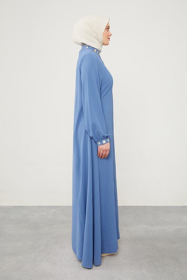 LevidorLevidor İndigo İşleme Detaylı Hakim Yaka Ferace