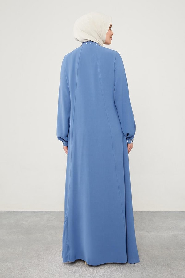 LevidorLevidor İndigo İşleme Detaylı Hakim Yaka Ferace