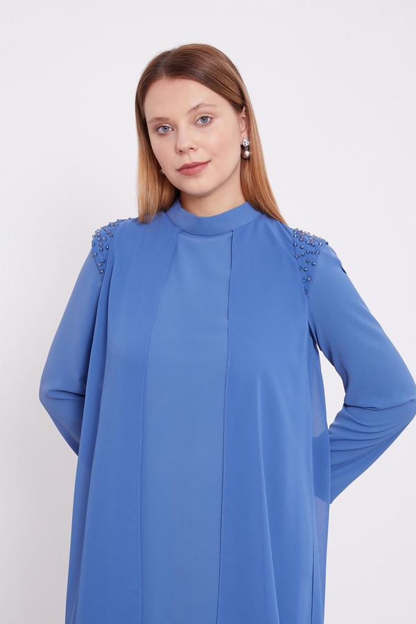 LevidorLevidor İndigo Şifon Omuzları İşlemeli İkili Takım