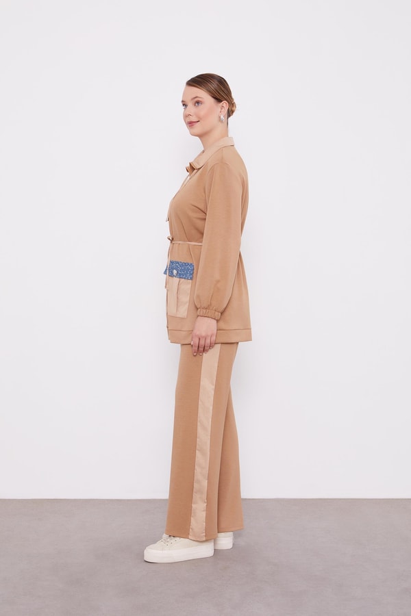 LevidorLevidor K.Bej Cebi İşleme Detaylı Ceket Takım