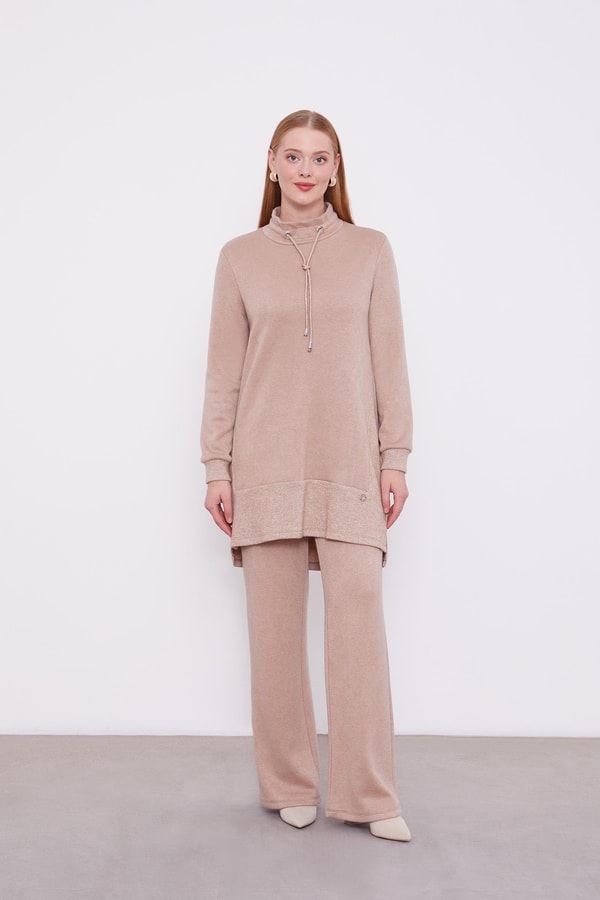 LevidorLevidor K.Bej Simli Kaşmiş Kumaş İkili Takım