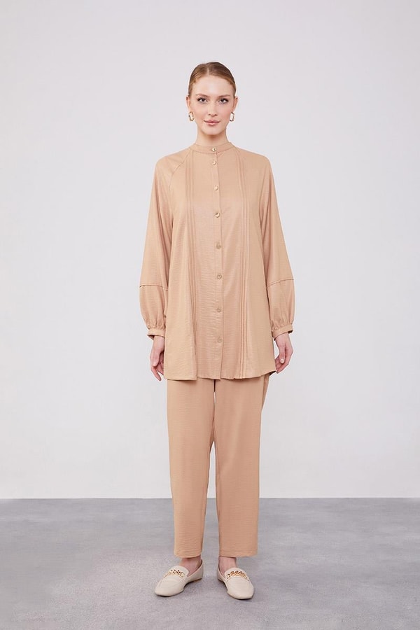 LevidorLevidor K.Bej Bisiklet Yaka Airobin Kumaş İkili Takım