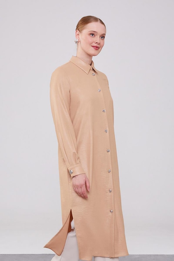 LevidorLevidor K.Bej Gömlek Yaka Airobin Kumaş Tunik