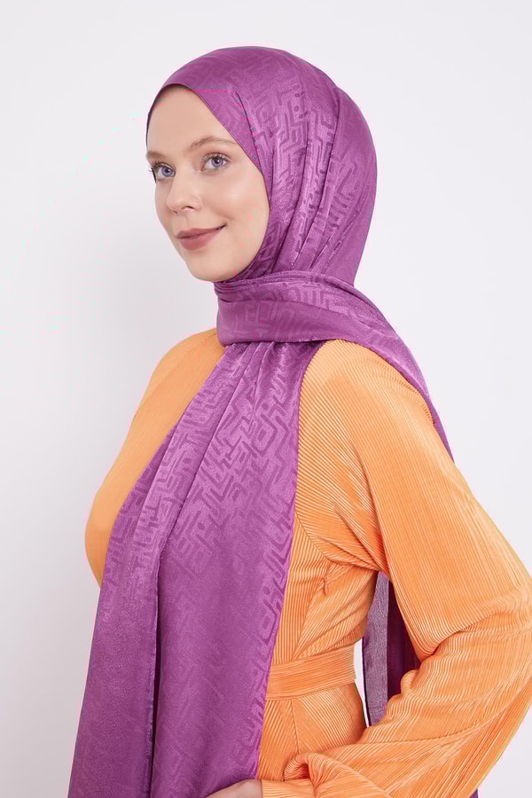 LevidorLevidor K.Fuşya Labirent Desen Jakarlı Janjan Şal