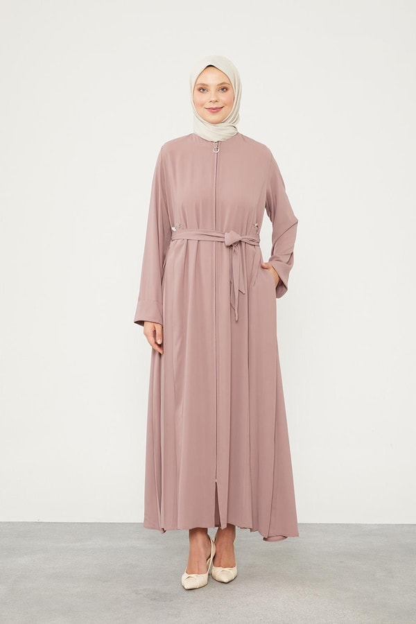 LevidorLevidor K.Pudra Yanları Pileli Düğme Detaylı Ferace