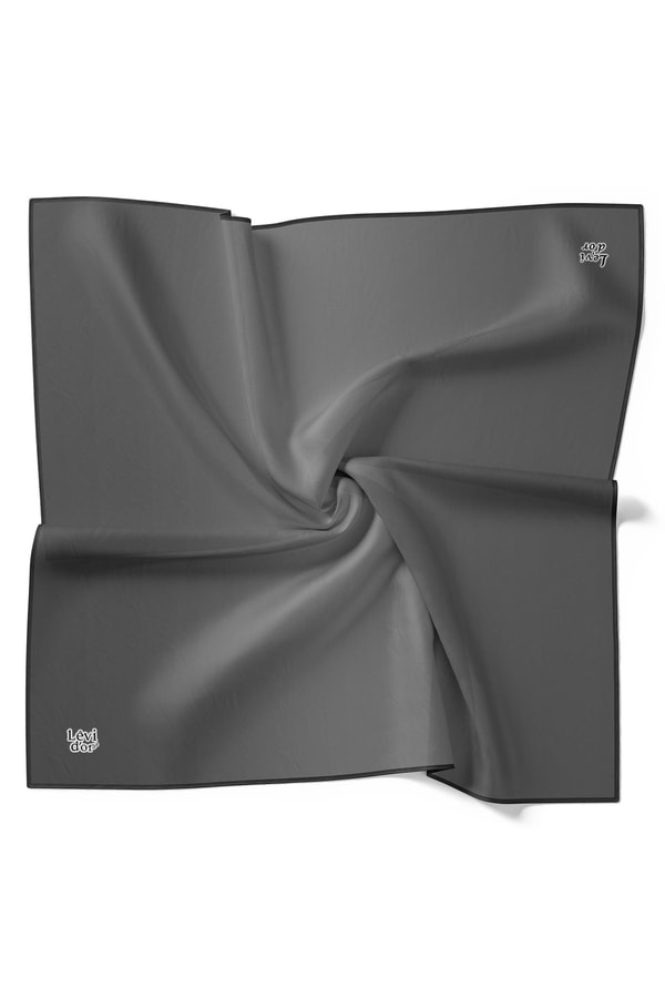 LevidorLevidor K.Gri Geçişli Twill İpek Eşarp