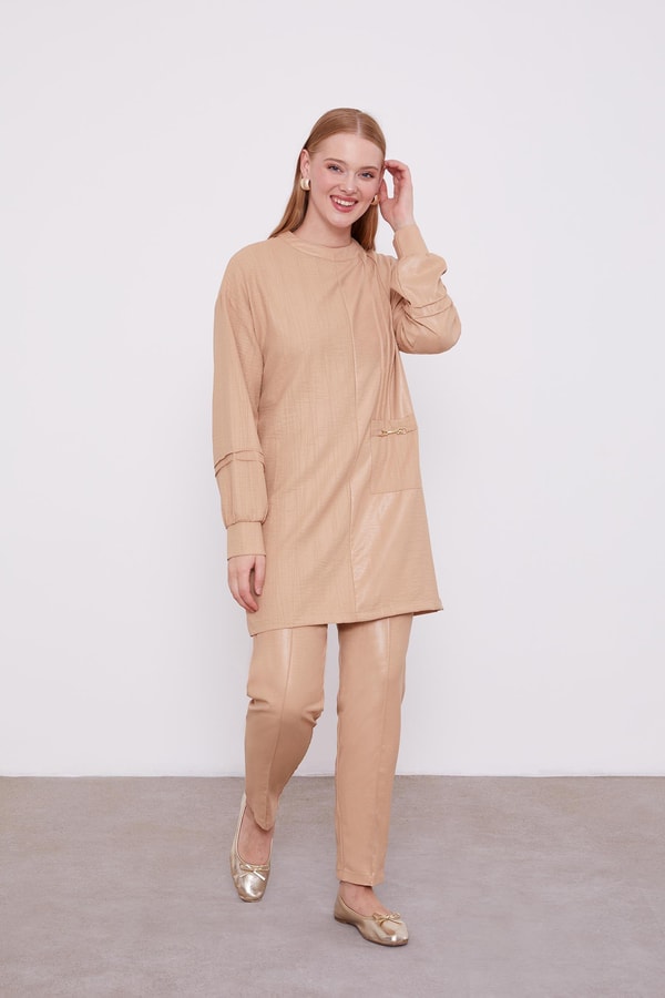 LevidorLevidor K.Bej Cep Detaylı Aerobin İkili Takım