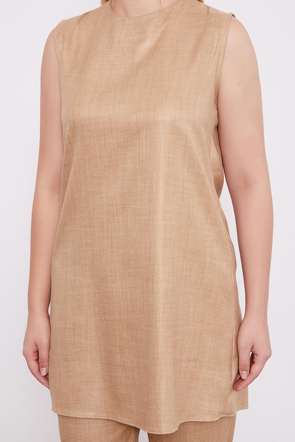 LevidorLevidor K.Bej İşlemeli  Melanj Kimono Üçlü Takım