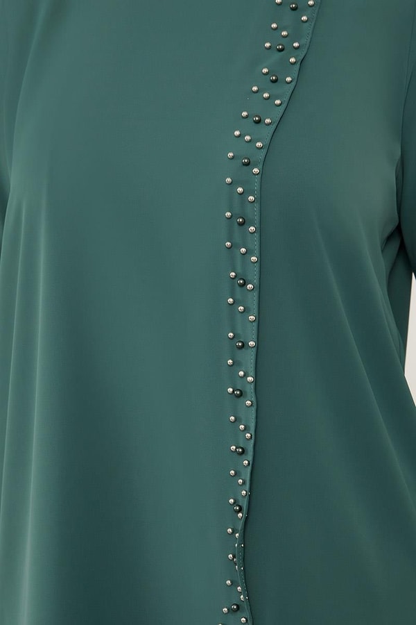 LevidorLevidor K.Yeşil İnci İşlemeli Şifon İkili Takım