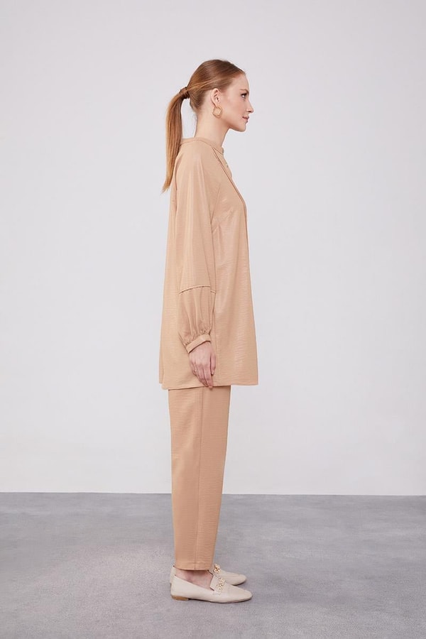 LevidorLevidor K.Bej Bisiklet Yaka Airobin Kumaş İkili Takım