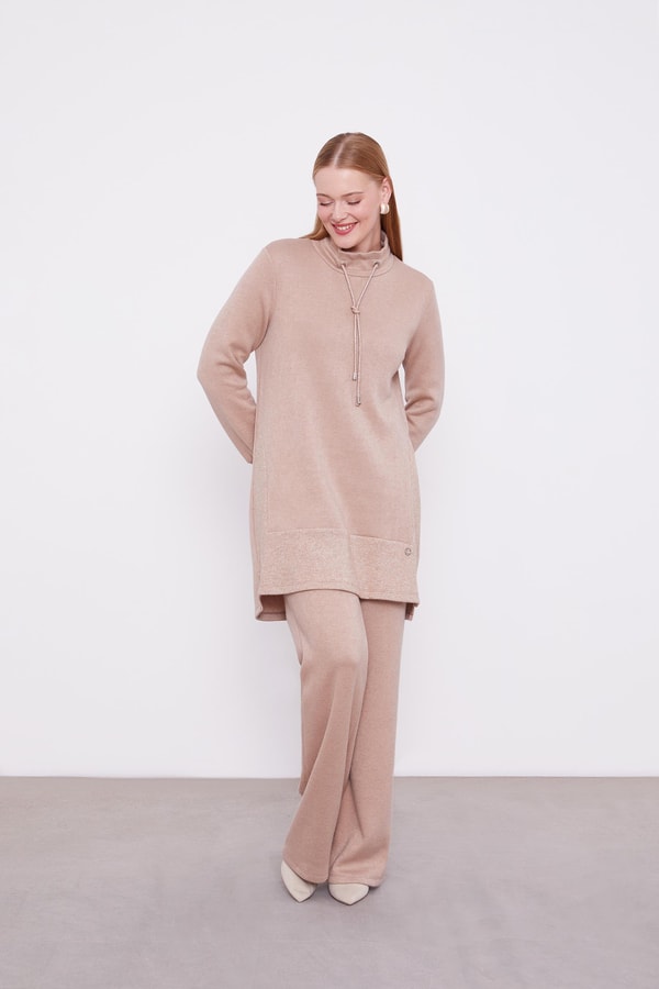 LevidorLevidor K.Bej Simli Kaşmiş Kumaş İkili Takım