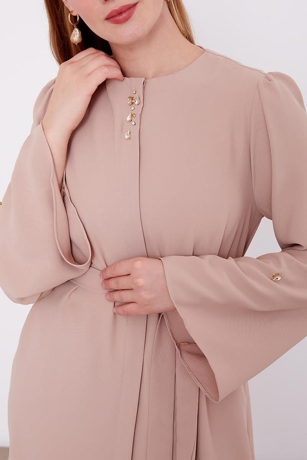 LevidorLevidor K.Bej Bisiklet Yaka Taş Detaylı İkili Takım