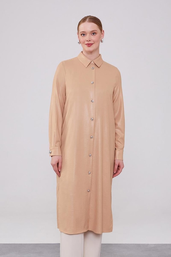 LevidorLevidor K.Bej Gömlek Yaka Airobin Kumaş Tunik