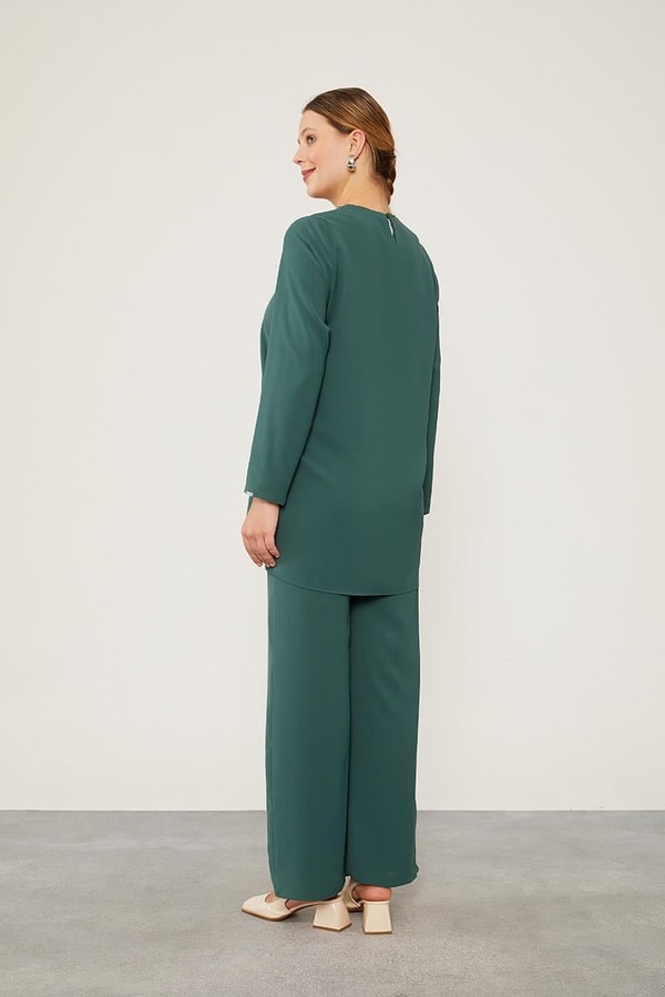 LevidorLevidor K.Yeşil İnci İşlemeli Şifon İkili Takım