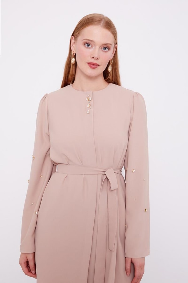 LevidorLevidor K.Bej Bisiklet Yaka Taş Detaylı İkili Takım