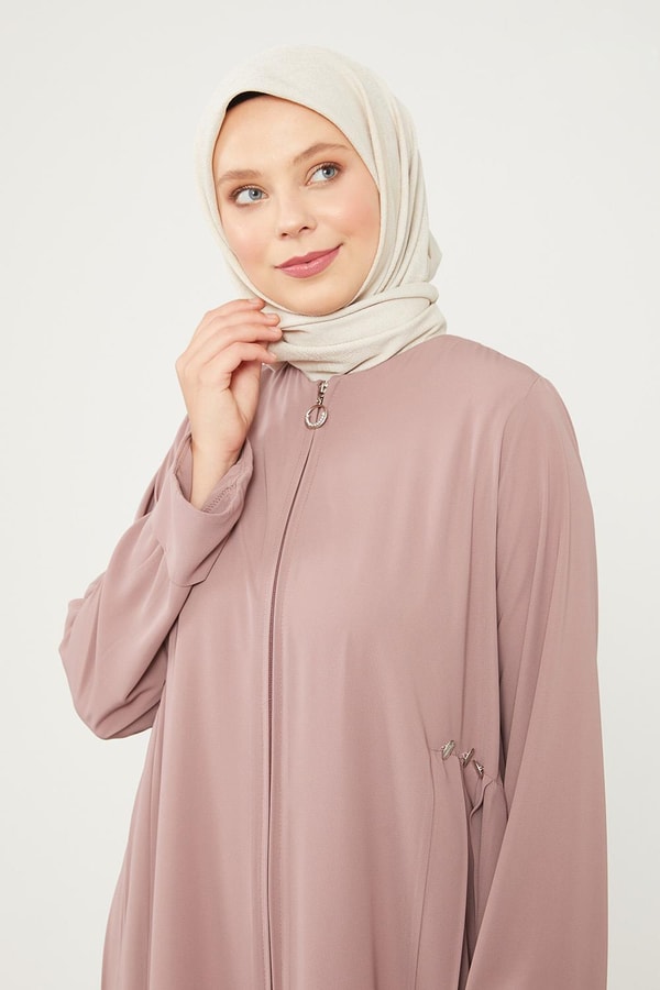 LevidorLevidor K.Pudra Yanları Pileli Düğme Detaylı Ferace