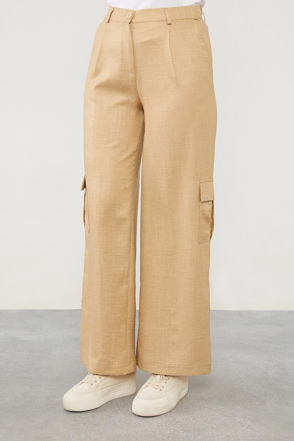 LevidorLevidor K.Bej Keten Kargo Pantolon