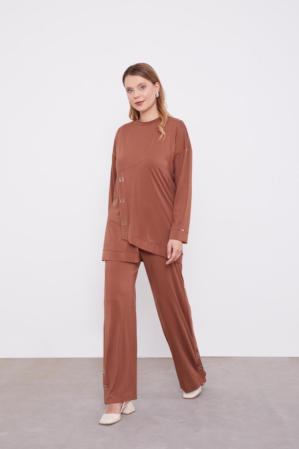 LevidorLevidor Kahve Asimetrik Kesim İkili Takım