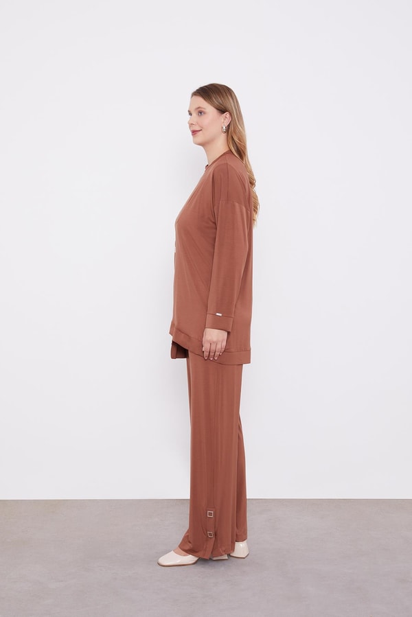 LevidorLevidor Kahve Asimetrik Kesim İkili Takım