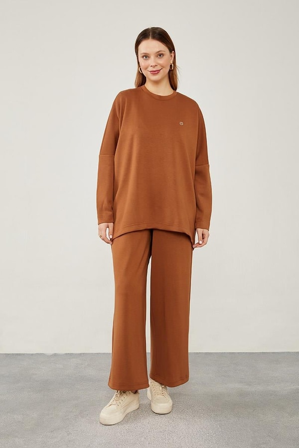 LevidorLevidor Kahve Asimetrik Kesim Tunik