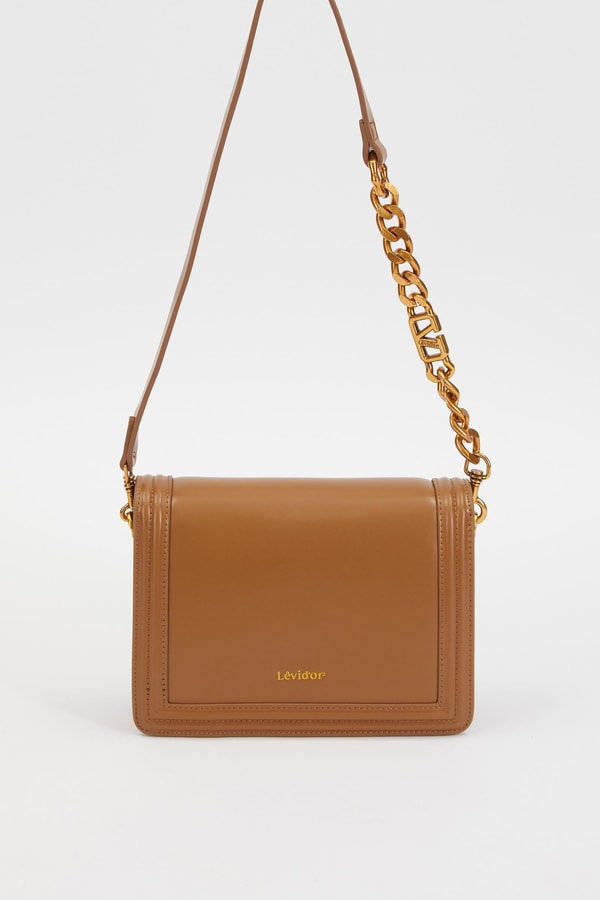 LevidorLevidor Kahve Deri Zincir Askılı Omuz Çantası
